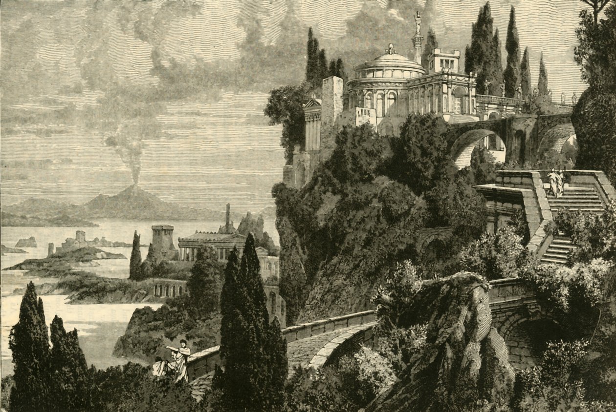Cenário em Cape Misenum, perto de Balae, 1890. de Unbekannt