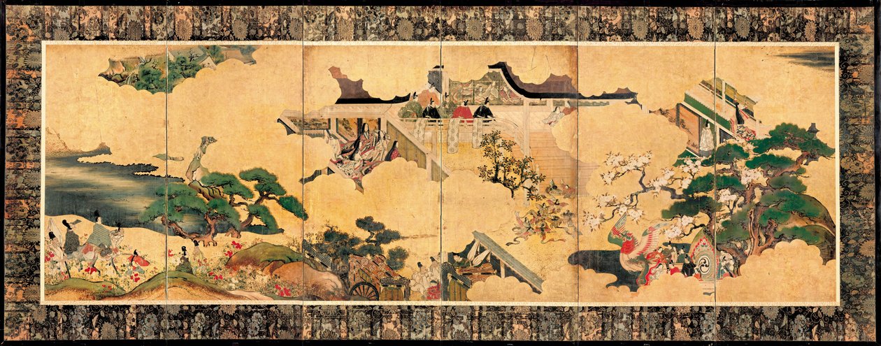 Cenas do conto de Genji Genji monogatari, século XVII de Unbekannt