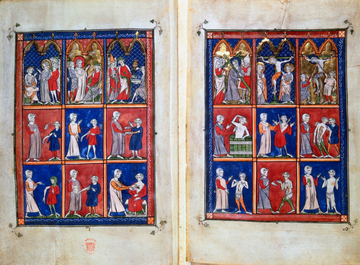 Cenas da vida de Cristo e médicos com pacientes, c1300 de Unbekannt