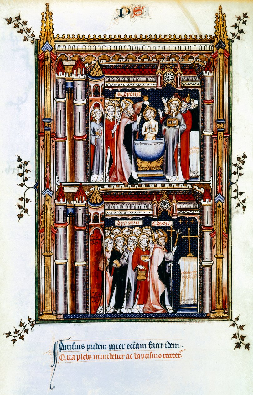 Cenas da vida de St Denis, santo padroeiro da França, século III século 14 de Unbekannt