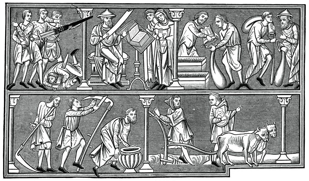 Cenas da vida medieval, século XIII, 1870 de Unbekannt