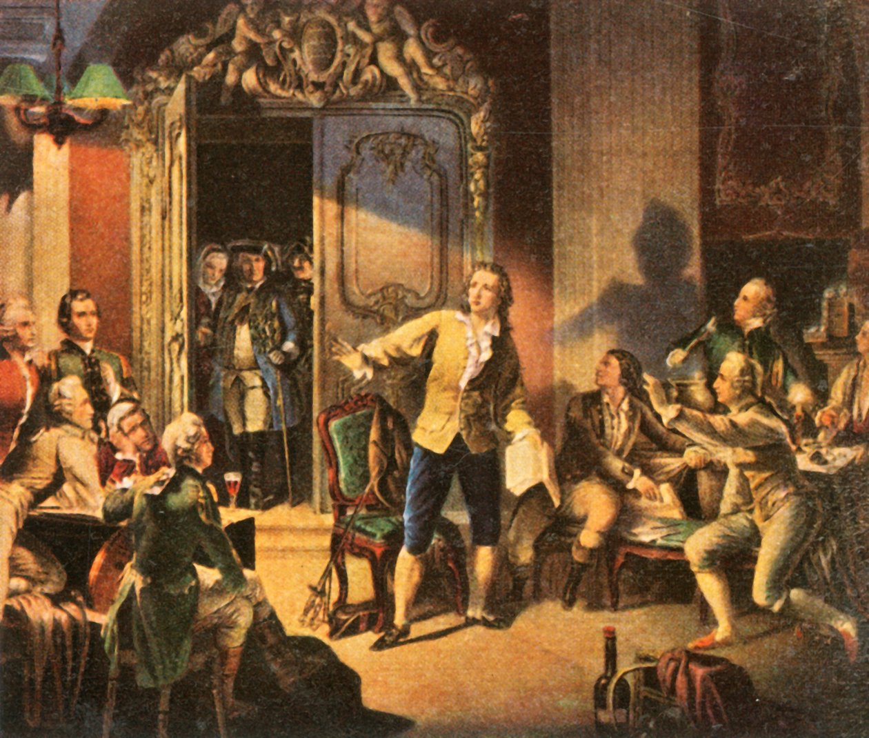 Schiller lê sua primeira peça, Die Räuber The Robbers, 1936. de Unbekannt