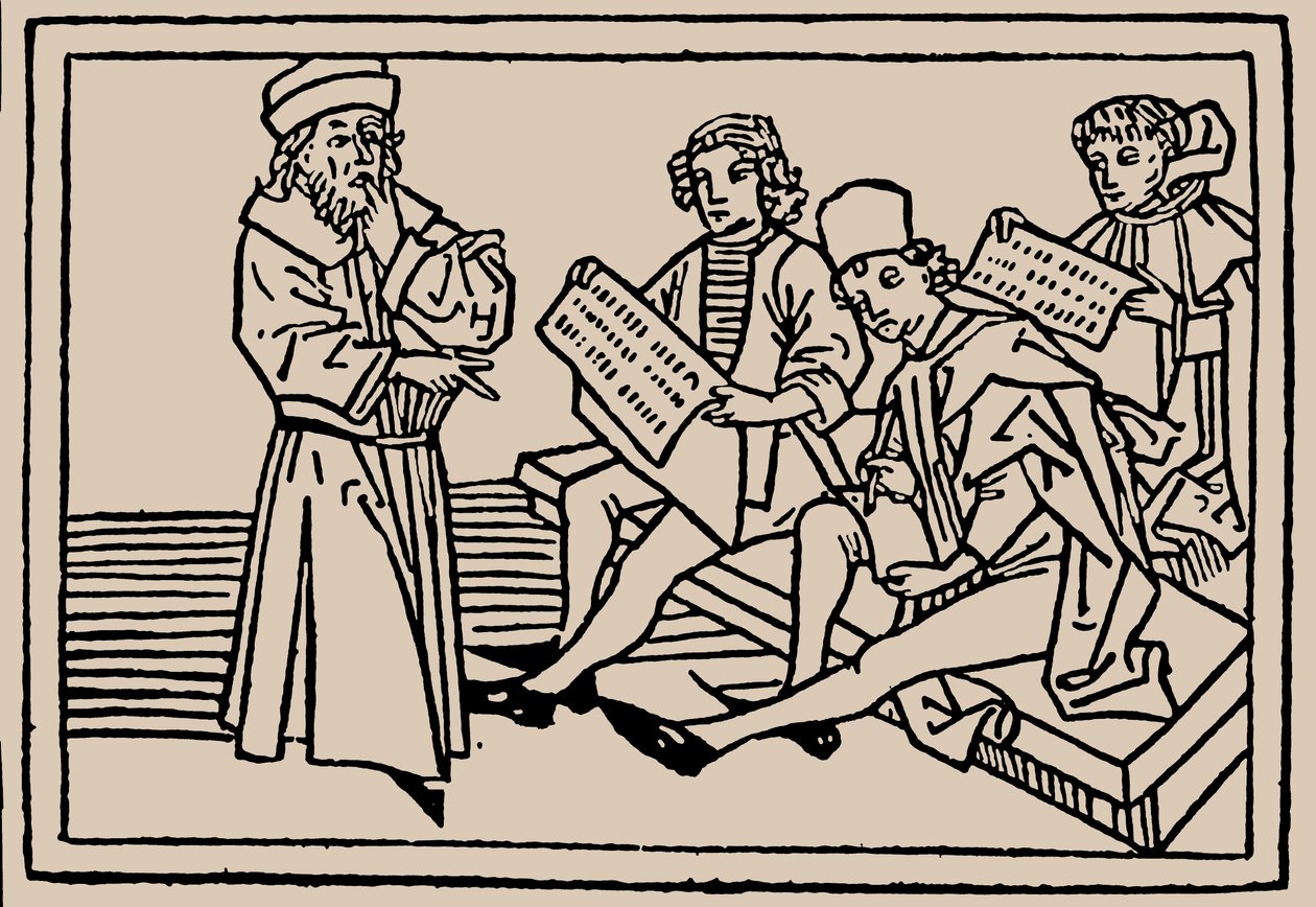 lições da escola. Do espelho de seres humanos vida por Rodrigo Zamora, 1479. de Unbekannt