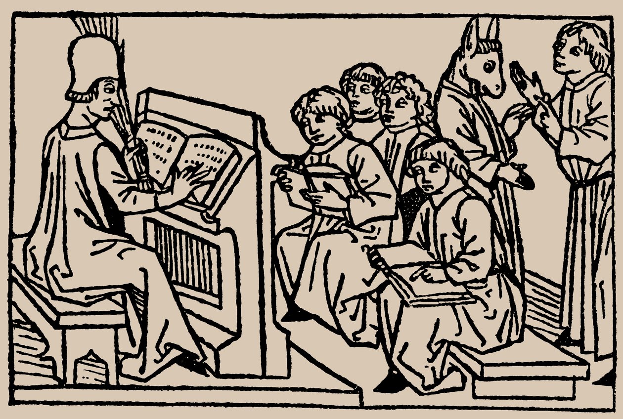 lições da escola. Do espelho de seres humanos vida por Rodrigo Zamora, 1479. de Unbekannt