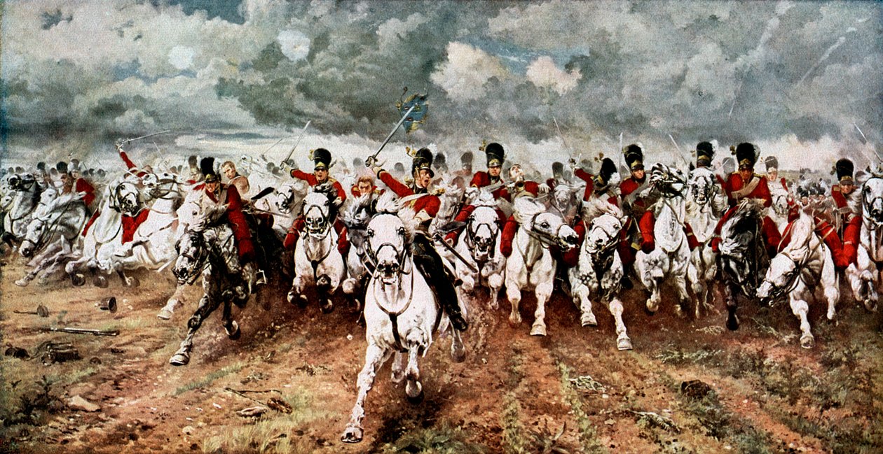 Scotland for Ever, a cargo dos escoceses cinzentos em Waterloo, em 18 de junho de 1815 de Unbekannt