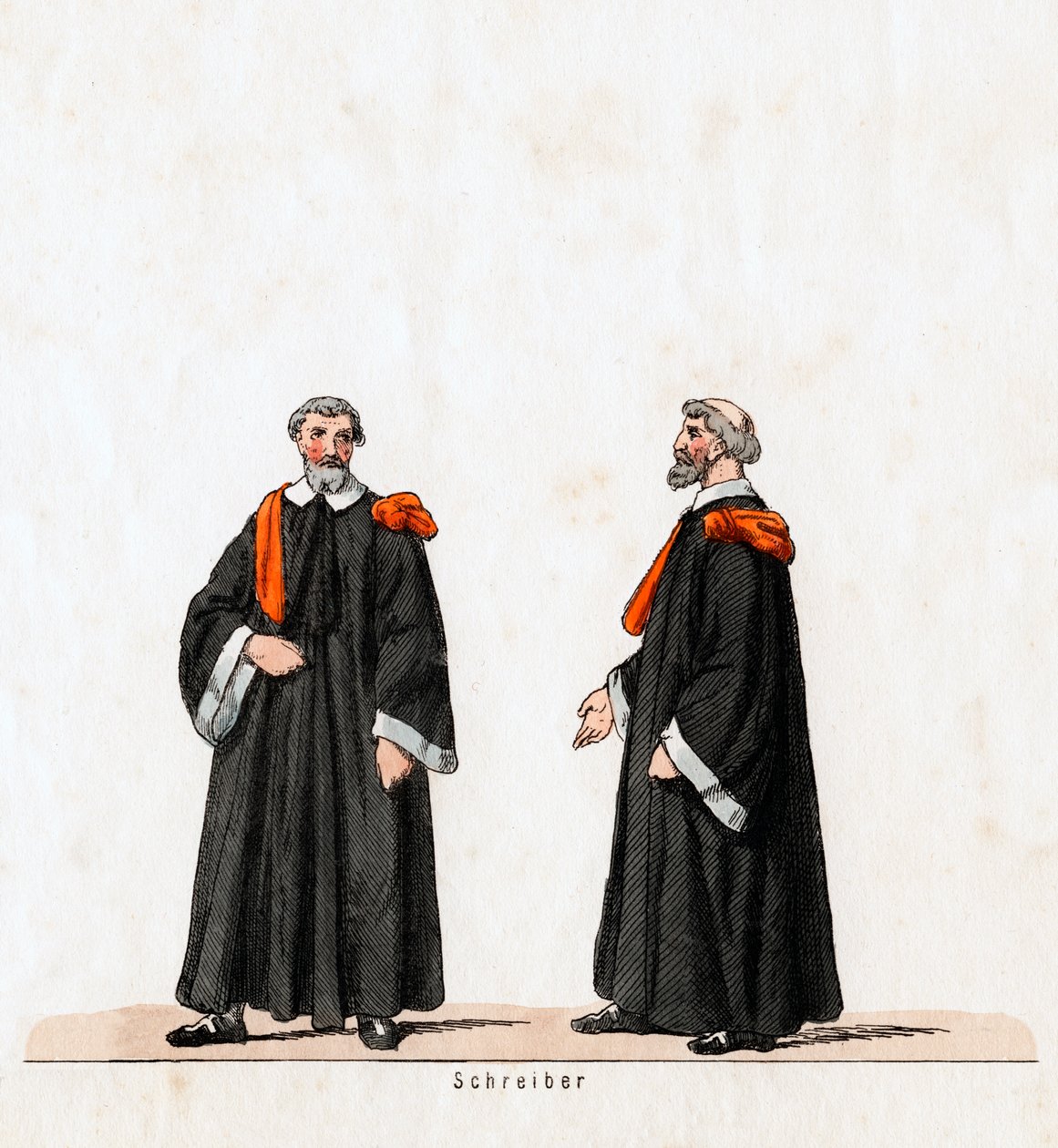 Escriba, figurino da peça de Shakespeares, Henrique VIII, século XIX de Unbekannt