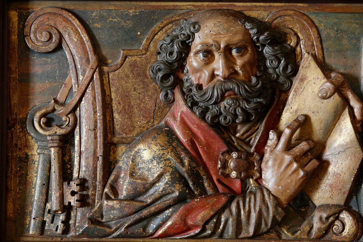Escultura na catedral de Mallorca: São Pedro, Palma, Espanha de Unbekannt
