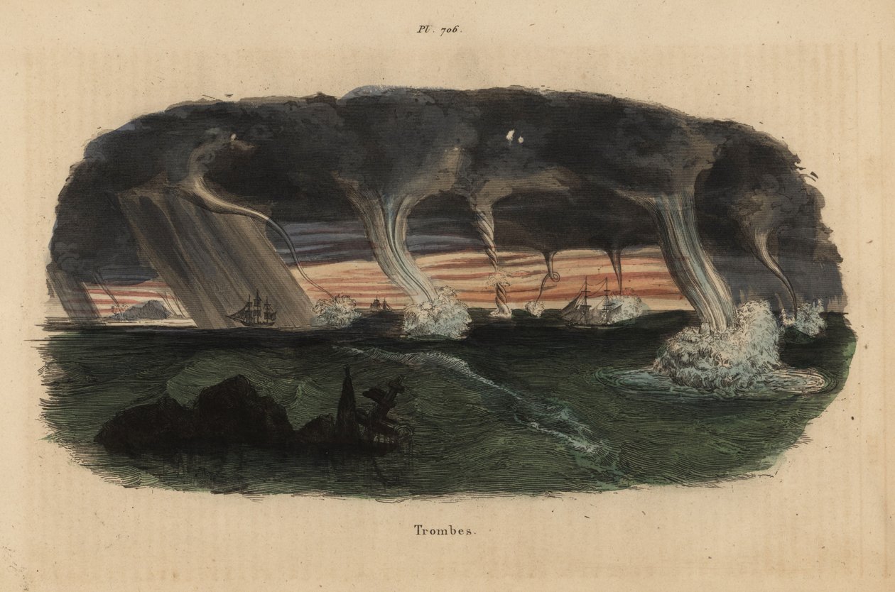 Paisagem marítima com manchas de água e veleiros do século XVIII de Unbekannt