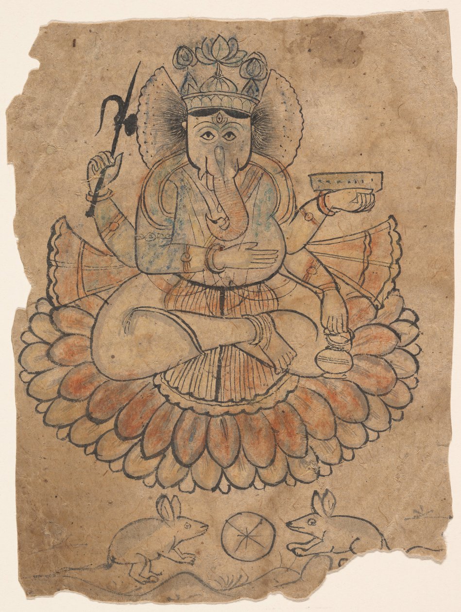 Sentado em Ganesha Quatro-Armados, ca. 1775. de Unbekannt