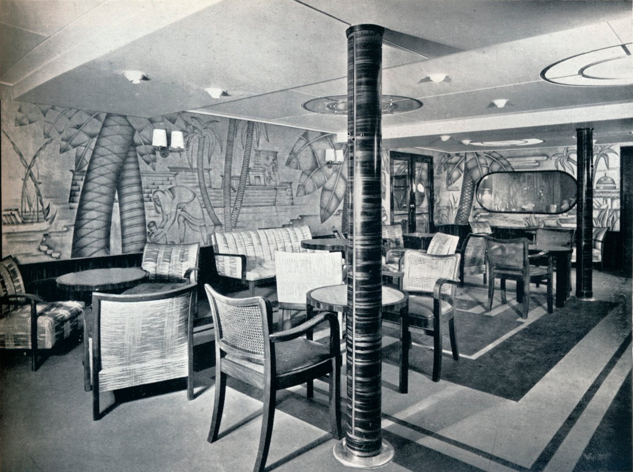 Quarto para fumantes de segunda classe a bordo de Victoria, 1931 de Unbekannt
