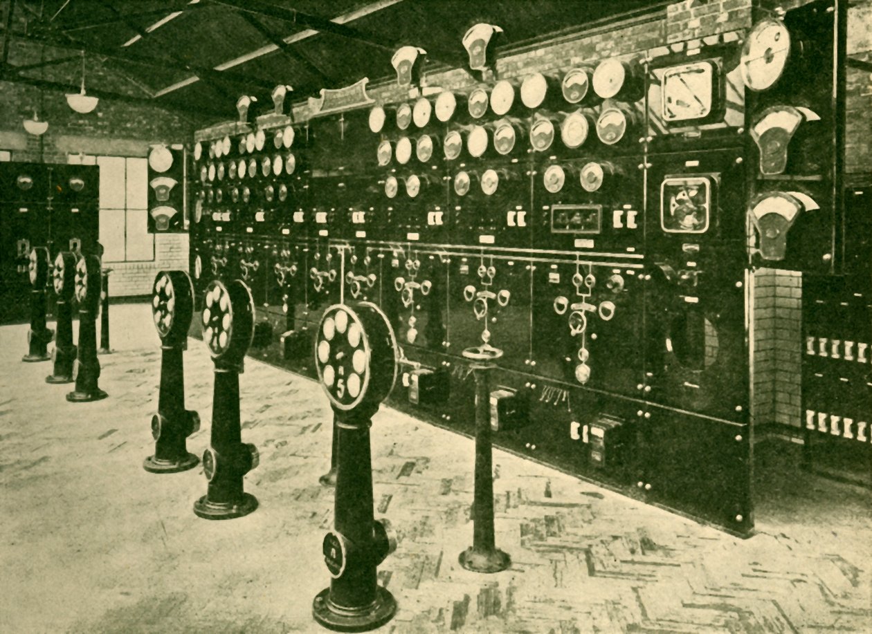 Seção do quadro de distribuição em Power House, Metropolitan Railway, 1930. de Unbekannt
