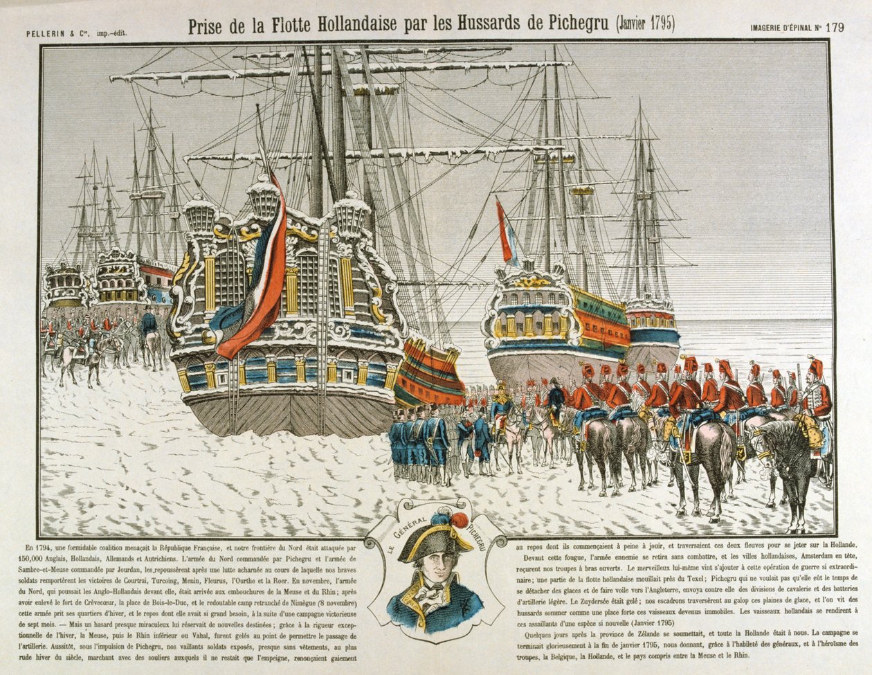 Apreensão da frota holandesa pelas tropas de Pichegru, janeiro de 1795, século XIX de Unbekannt