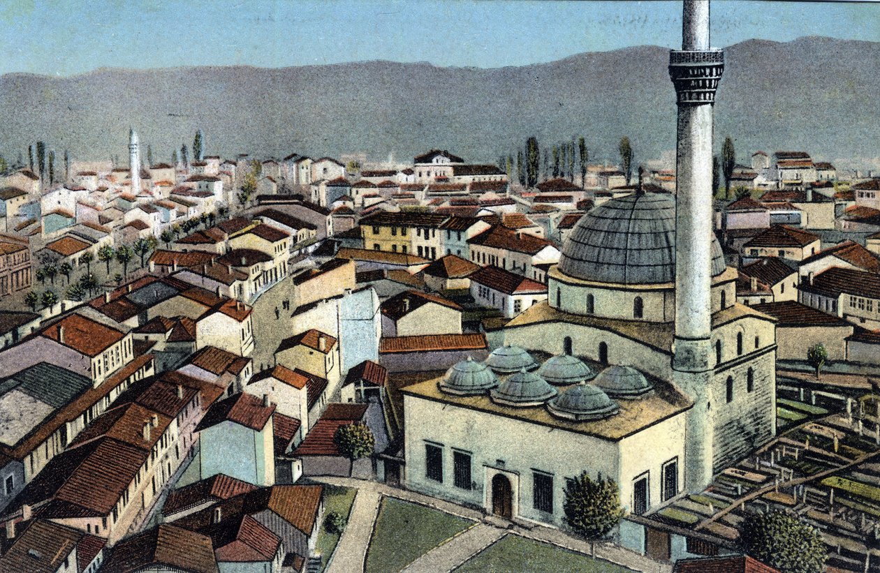 Sérvia, Monastir: vista de uma mesquita, Monastir é chamado de desormais Bitola e está localizado em Macedoine - Postcard 1914-1918 de Unbekannt