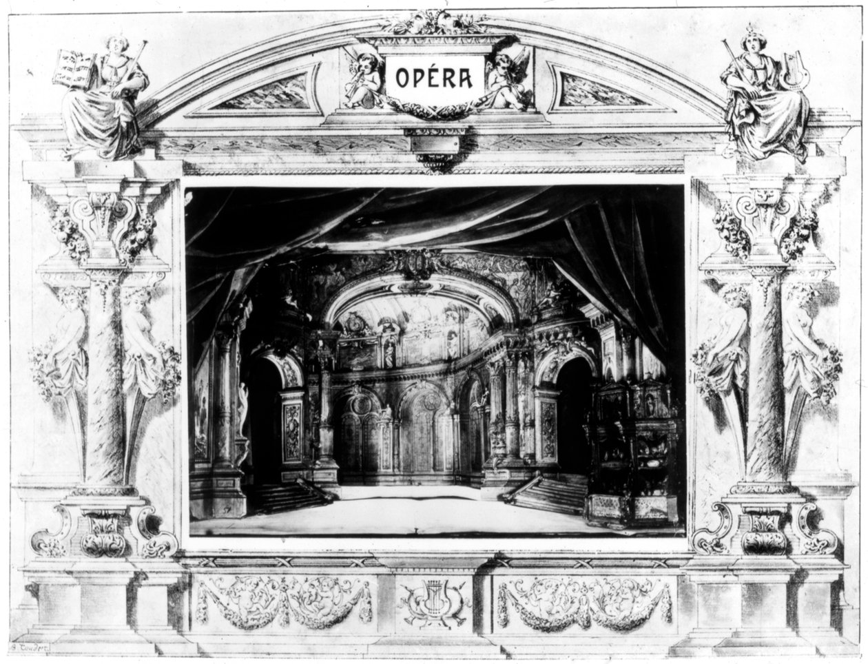 Cenografia para Mozarts Don Giovanni, 1875 de Unbekannt