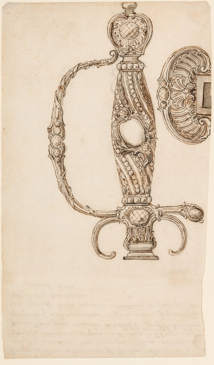 Conjunto de quatro designs para Smallswords, ca. 1725-80. de Unbekannt