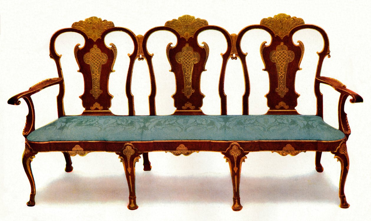 Canapé de Walnut e Gesso, 1930. de Unbekannt