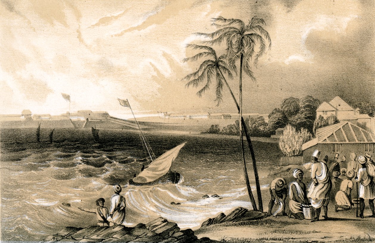 Cenário da monção, Cannanore Fort, 1847 de Unbekannt