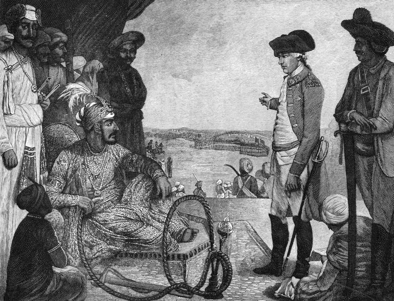 Shah Alam II, Imperador Mughal da Índia, revendo as tropas da Companhia das Índias Orientais, 1781 1894 de Unbekannt