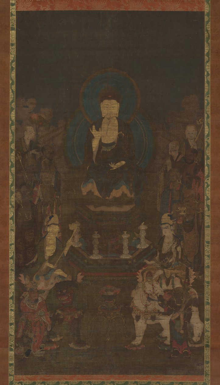 Shaka, Monju, Fugen e os Dez Grandes Discípulos Judai Deshi, século XIV. de Unbekannt