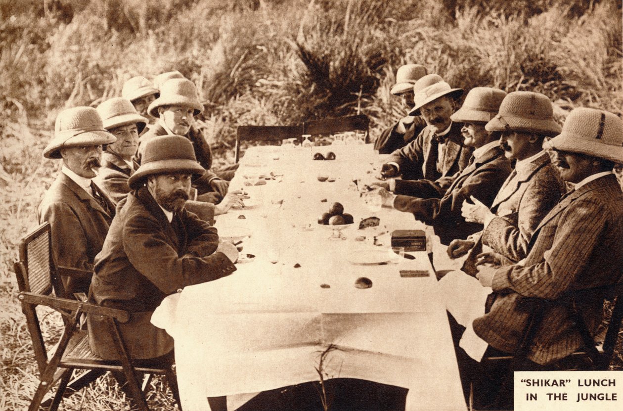 Almoço Shikar na selva, 1911 1935 de Unbekannt