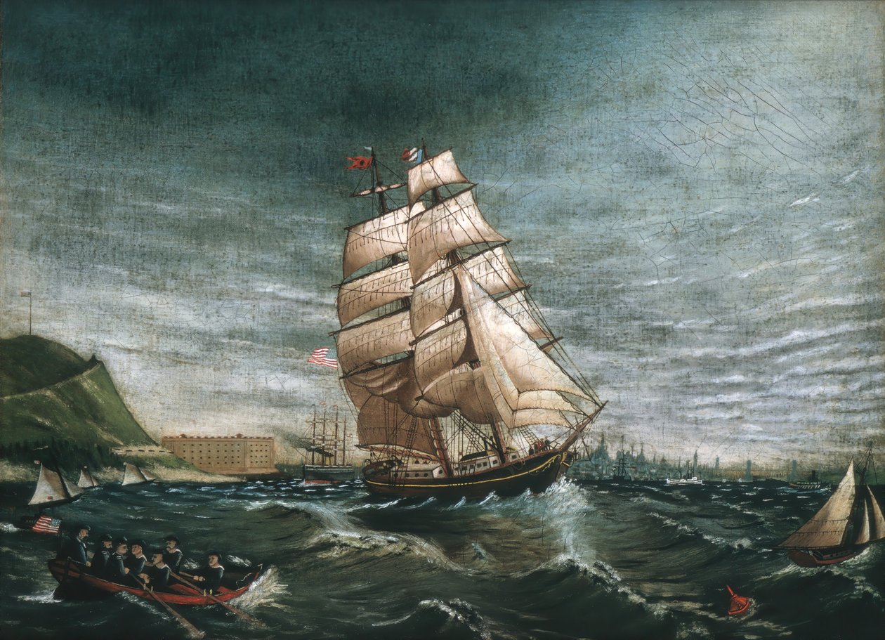 Navio no porto de Nova York, ca. 1890 de Unbekannt