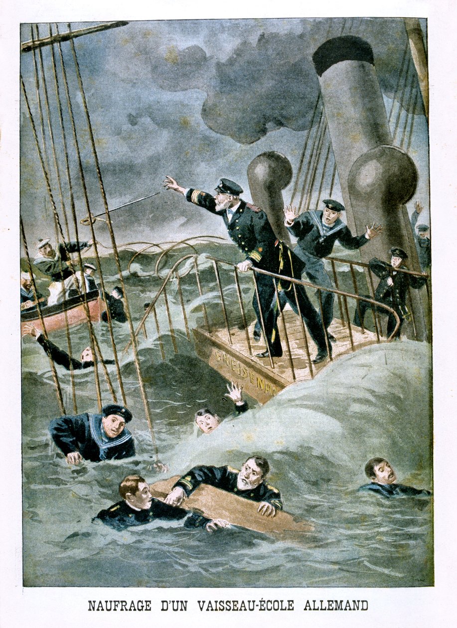 Naufrágio de um navio-escola, alemão, 1901 de Unbekannt