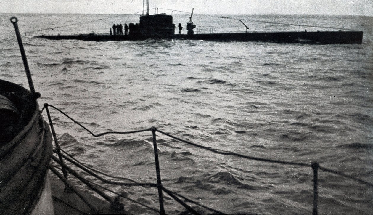 Naufrágio do submarino republicano B6, agosto de 1936 (foto a p/b) de Unbekannt
