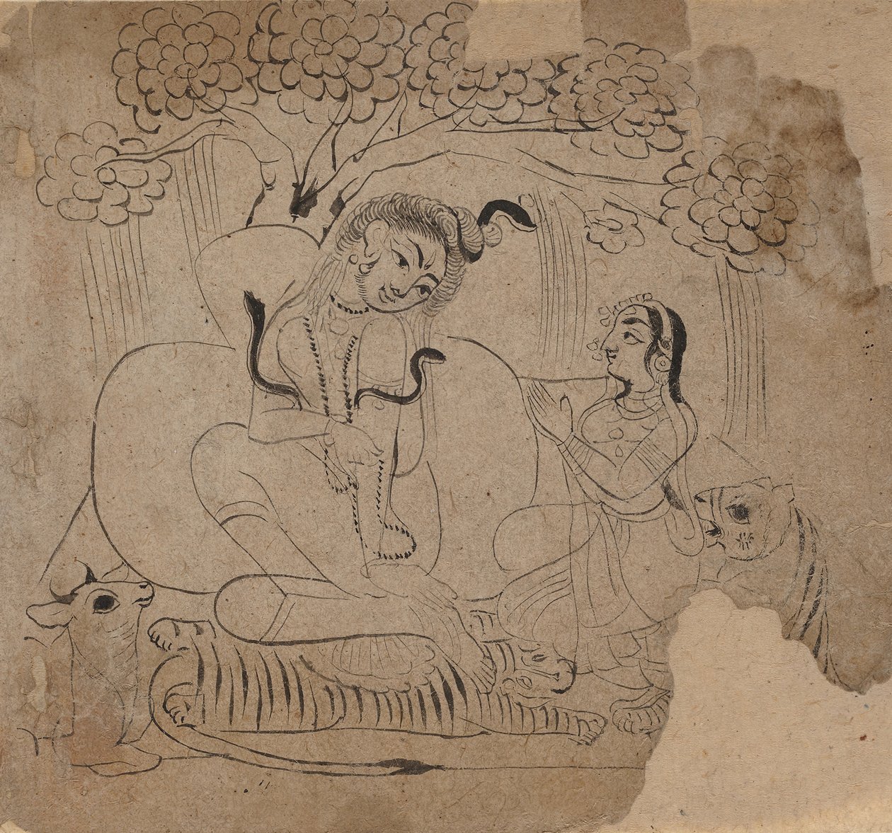 Shiva e Parvati, século XIX. de Unbekannt
