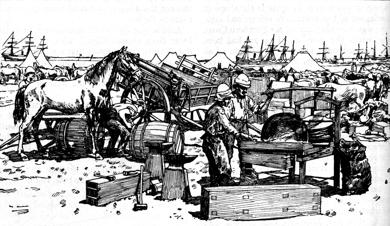 Shoeing Forge da artilharia de New South Wales em Suakim, c1885, 1902 de Unbekannt