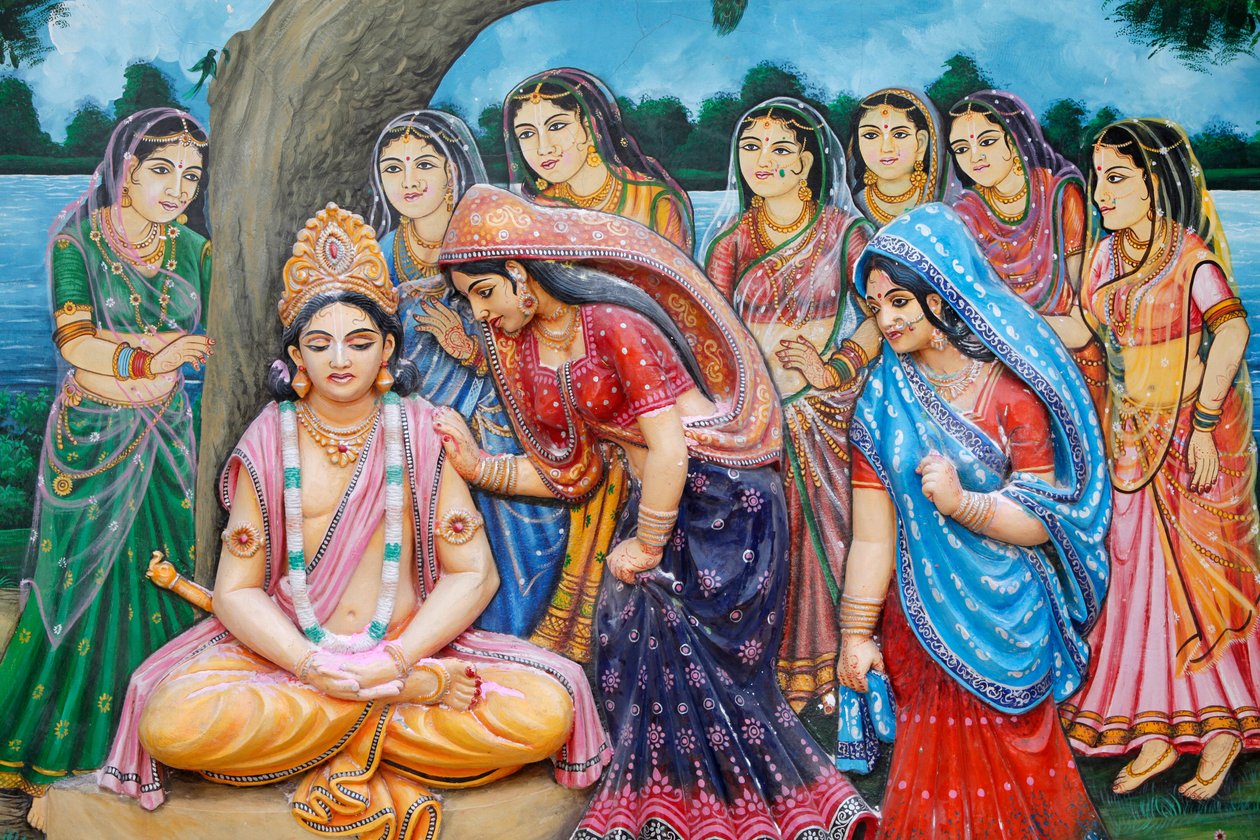 Shree Krishna toma a forma da Gauranga Vrindavan Inde de Unbekannt