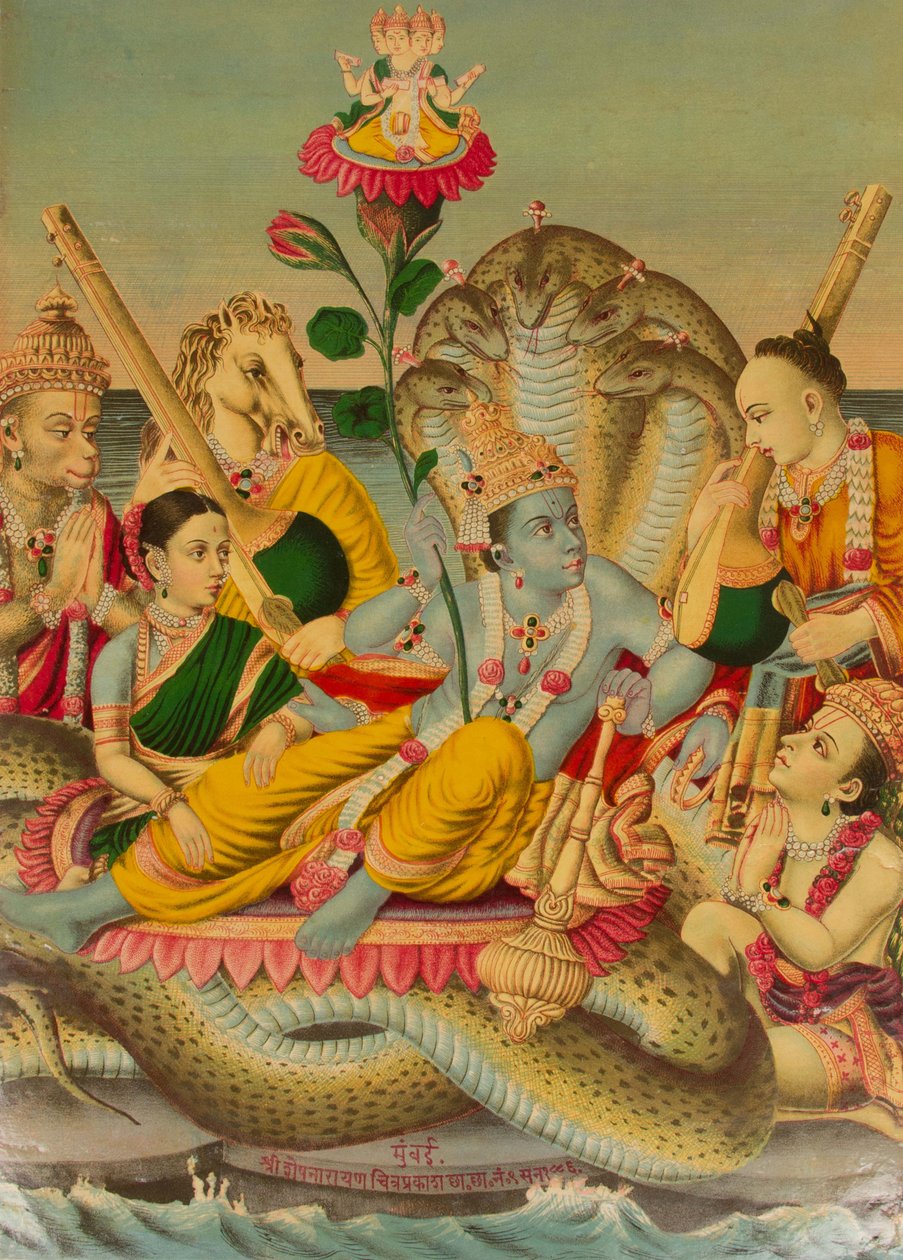 Shri Sesha Narayan, Vishnu Narayan em Shesha, 1886. de Unbekannt