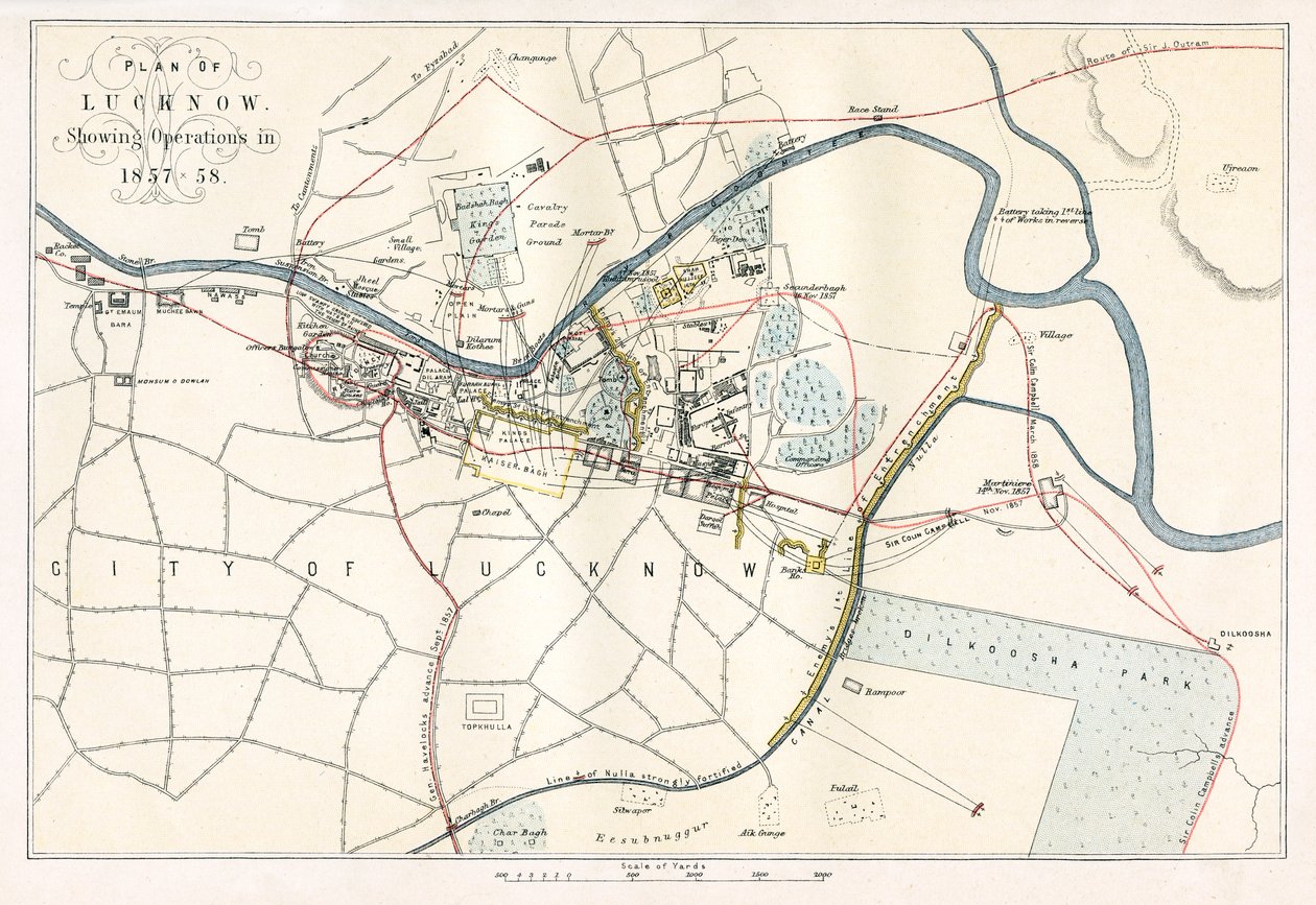 Cerco a Lucknow, Índia, 1857, 1893 de Unbekannt