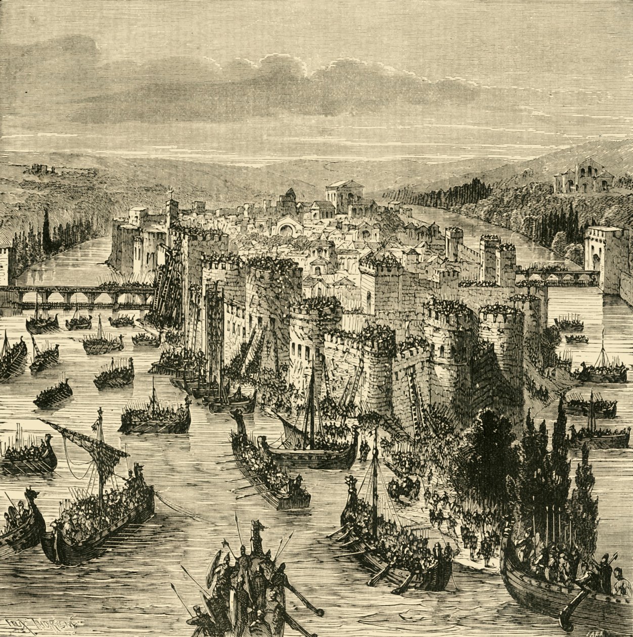 Cerco de Paris pelos nórdicos, 845, 1890. de Unbekannt