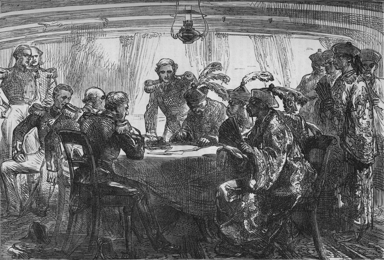 Assinatura do Tratado de Nankin, c1880 de Unbekannt