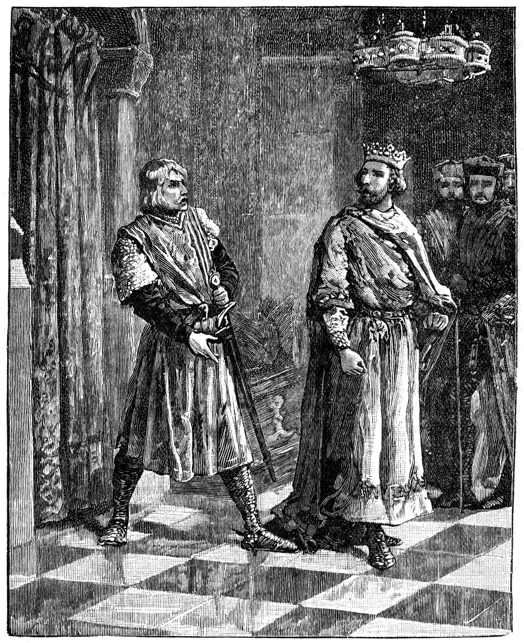 Simon de Montfort brigando com Henrique III, 1257, c1880 de Unbekannt