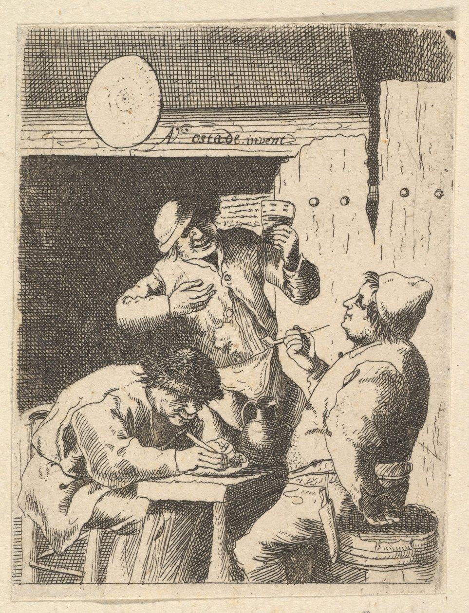 Cantora entre dois fumantes, 1610-85. de Unbekannt