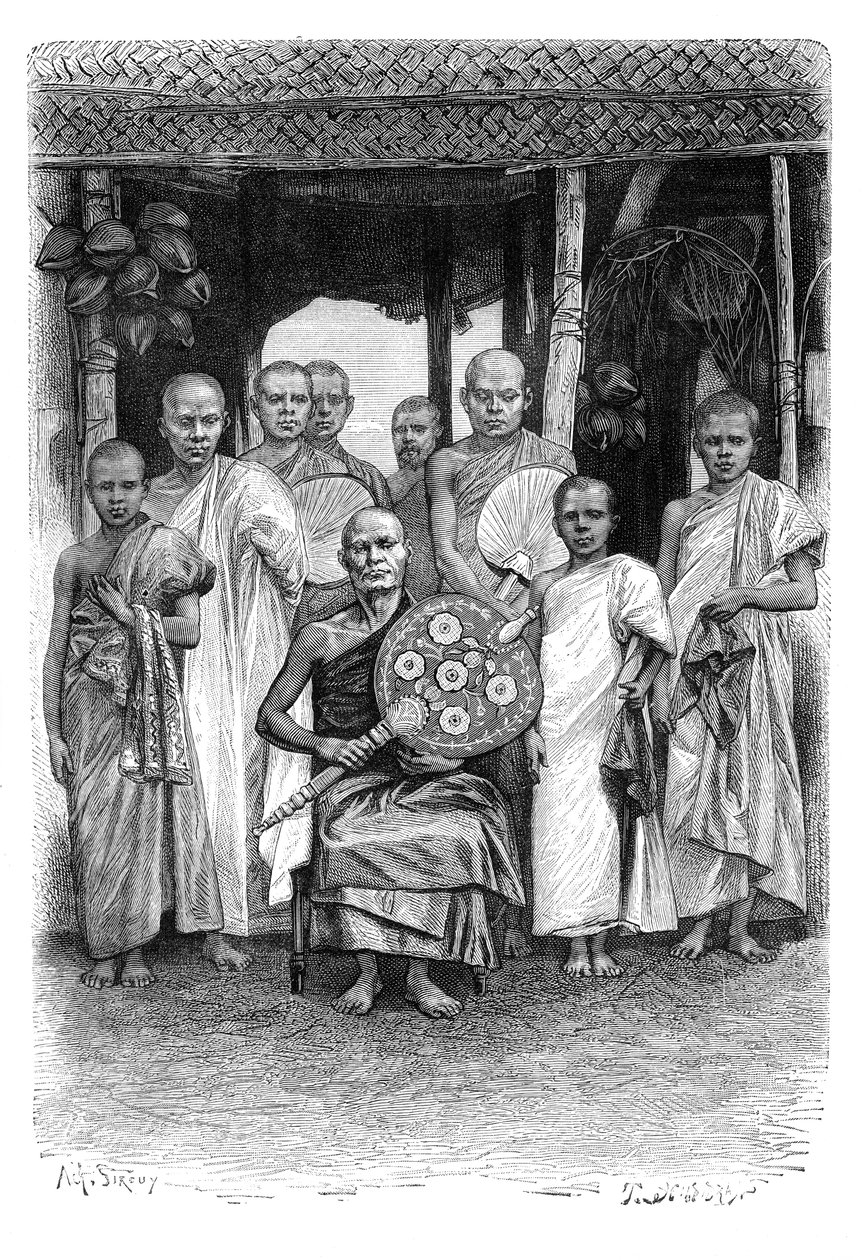 Sacerdotes budistas cingaleses, Sri Lanka, 1895 de Unbekannt