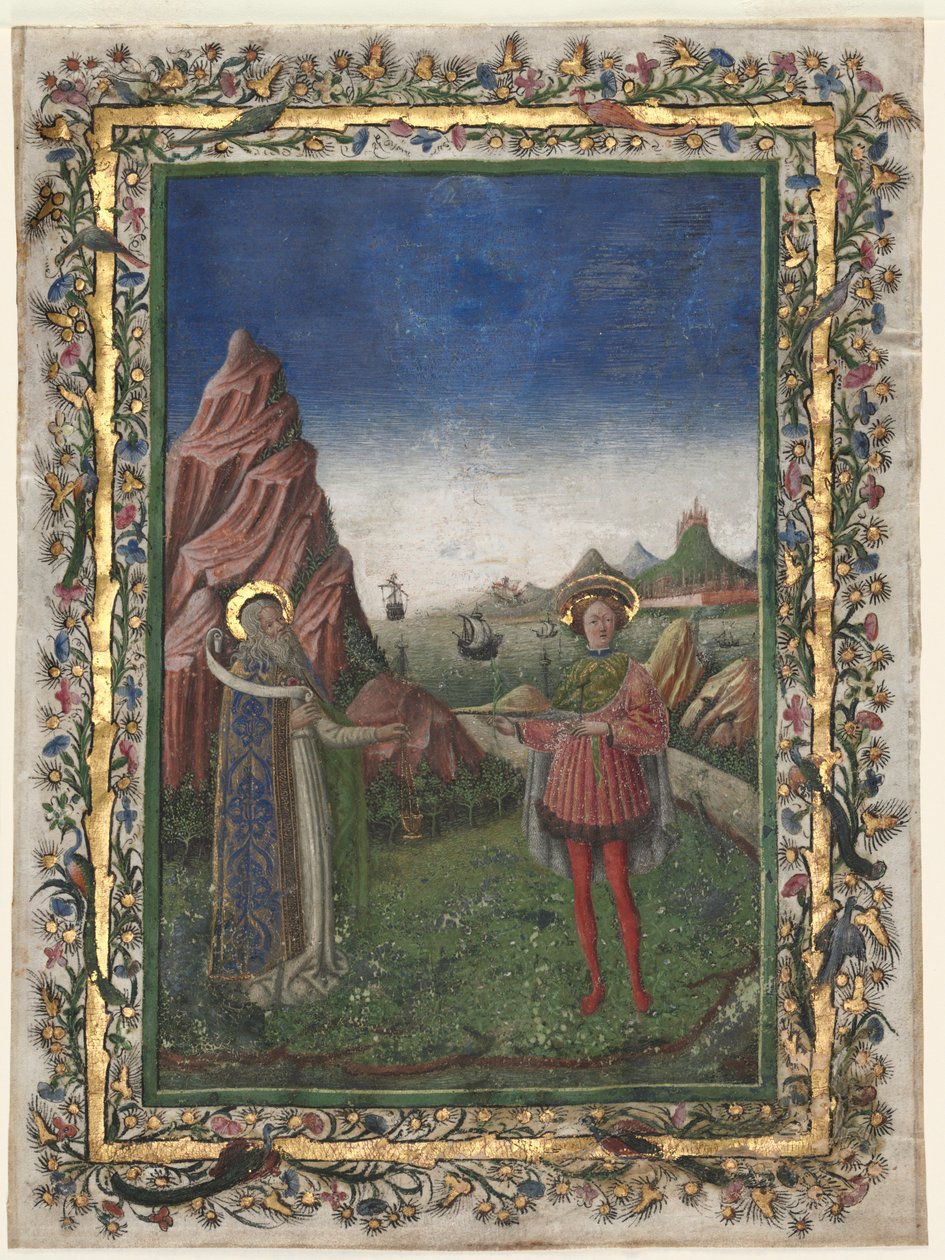 Folha Única de um Missal: Dois Santos, finais dos anos 1400. de Unbekannt