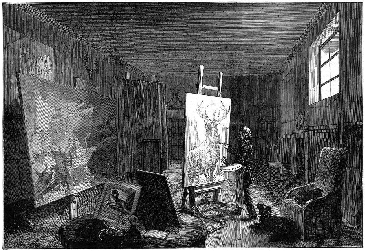 Sir Edwin Landseers 1802-1973 studio, Brighton, East Sussex, 1874 de Unbekannt