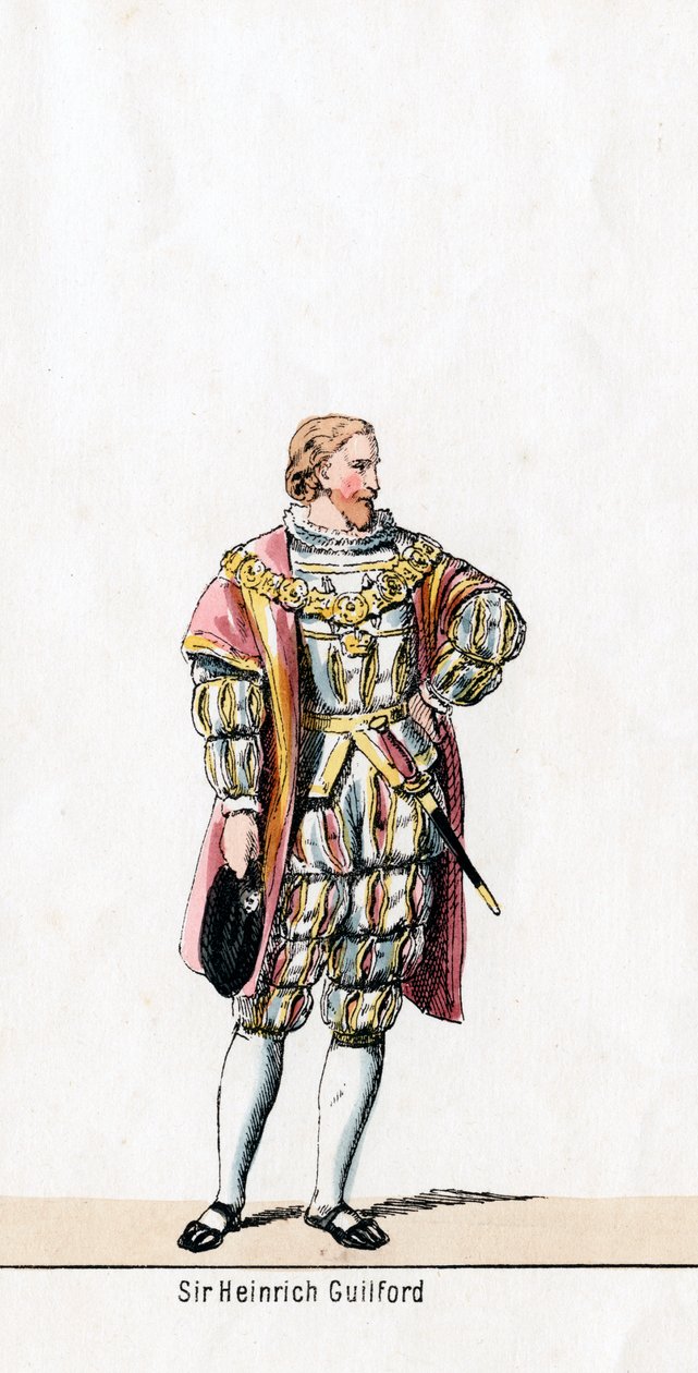 Sir Henry Guildford, figurino para a peça de Shakespeares, Henrique VIII, século XIX de Unbekannt