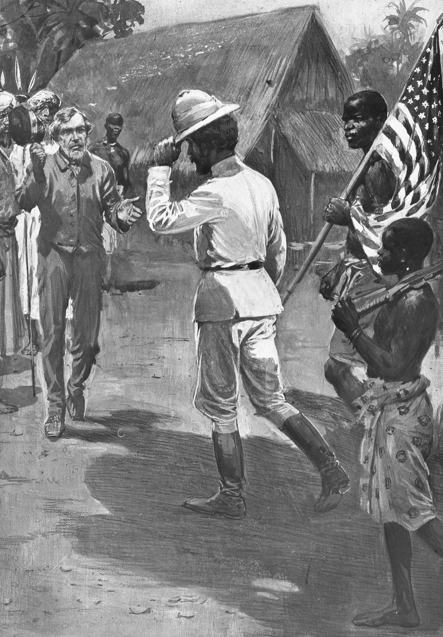 Sir Henry Morton Stanley encontra David Livingstone, África, 1871 de Unbekannt