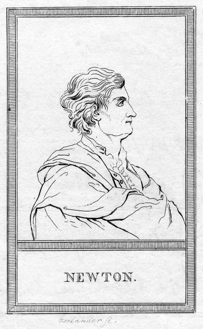 Sir Isaac Newton, matemático inglês, astrônomo e físico de Unbekannt