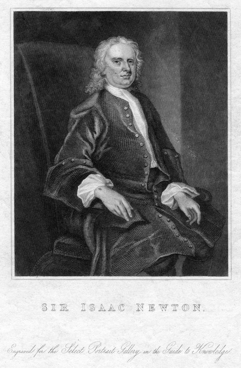 Sir Isaac Newton, matemático inglês, astrônomo e físico, século XIX de Unbekannt