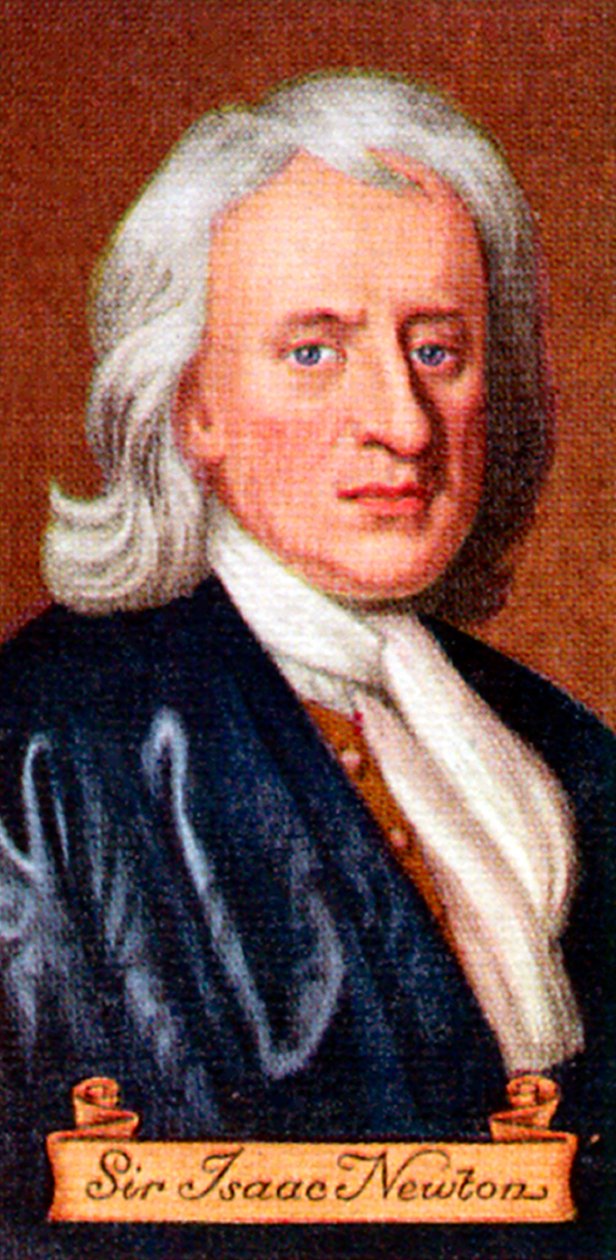 Sir Isaac Newton, tirado de uma série de cartões de cigarro, 1935 de Unbekannt