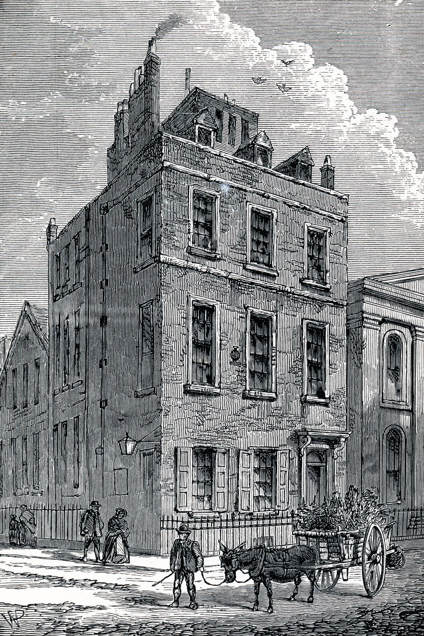 Casa de Sir Isaac Newtons na esquina das ruas Orange e St Martins, Londres, c1880 de Unbekannt