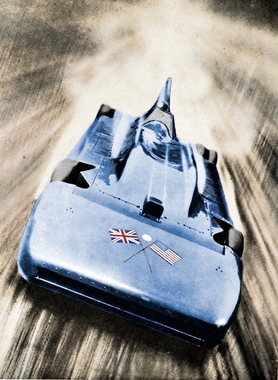Sir Malcolm Campbell em alta velocidade em `Blue Bird`, 1935 de Unbekannt