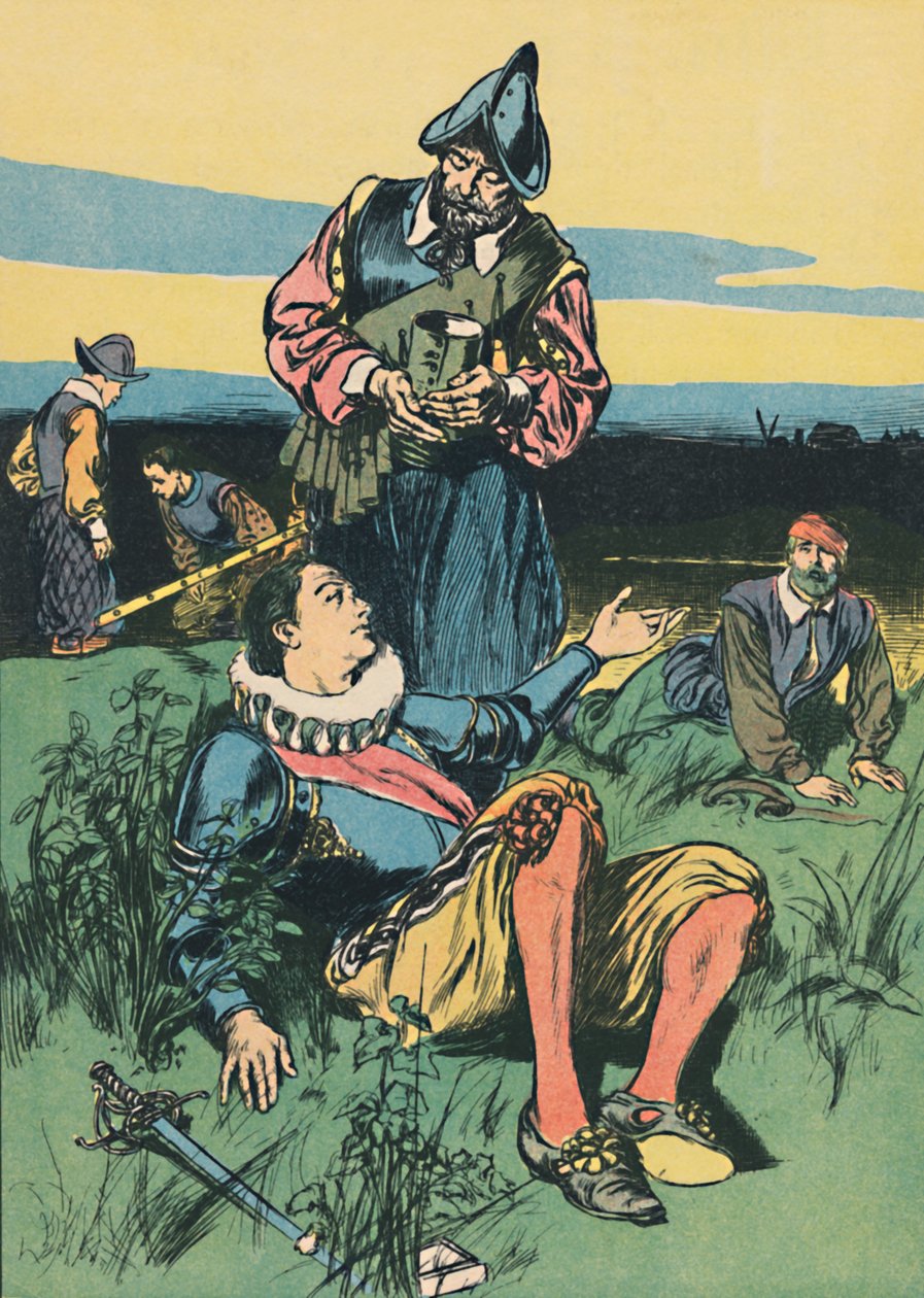 Sir Philip Sidney e o Soldado Moribundo, c1907 de Unbekannt