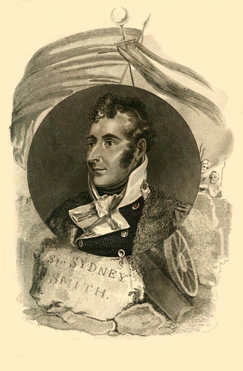 Sir Sidney Smith, que com 300 marinheiros britânicos, defendeu a Violação do Acre, 1764-1840, 1816. de Unbekannt