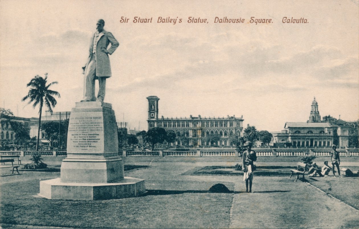 Estátua de Sir Stuart Steuart Baileys, Praça Dalhousie, Calcutá, c1910 de Unbekannt