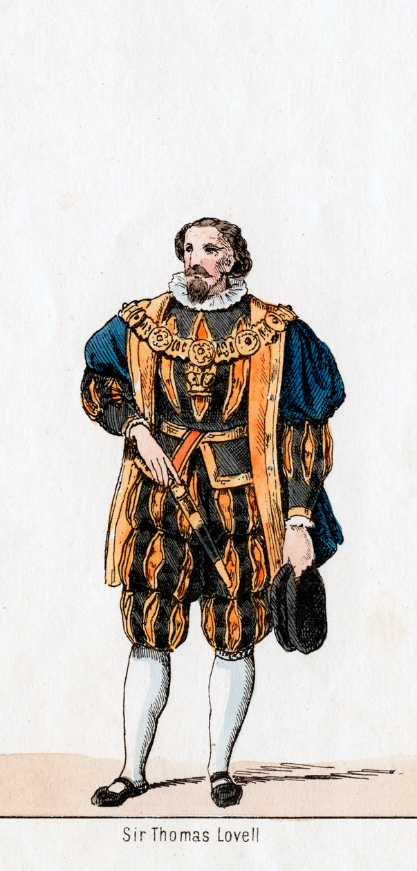 Sir Thomas Lovell, figurino para a peça de Shakespeares, Henrique VIII, século XIX de Unbekannt